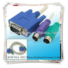Cable de conmutación KVM, macho a macho Cable de conexión de teclado de ratón PS / 2
